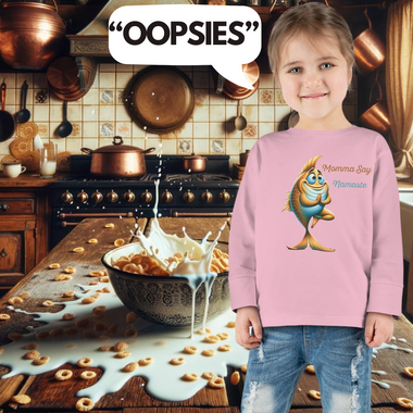 Momma Say-Namaste Toddler Long-Sleeve Tee, The DFS Logo, Comfortable Toddler Clothing